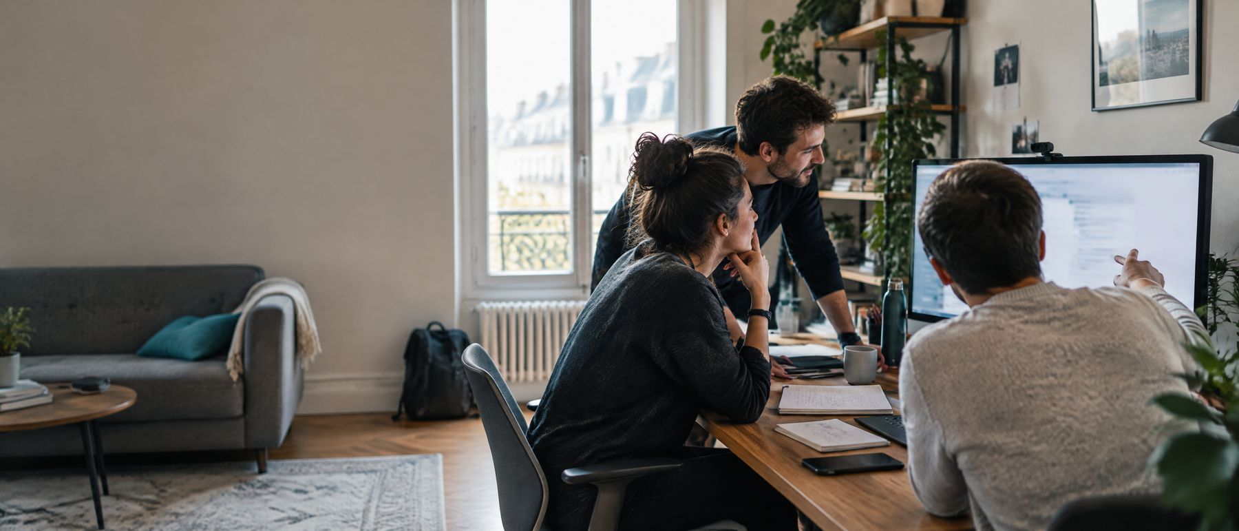 Équipe d’un éditeur logiciel en séance de travail